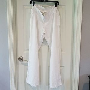 Motherhood Maternity White Linen Pants Size Large